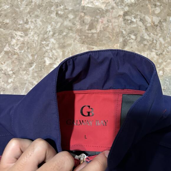 Galway Bay Jacket Mens XL Blue Red Colorblock Full Zip Windbreaker Rain Golf - Picture 7 of 10